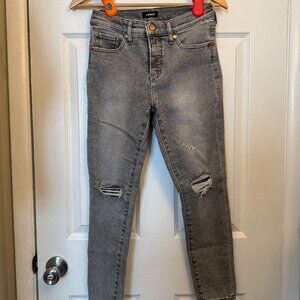 Express Cropped Skinny Mid Rise Jeans